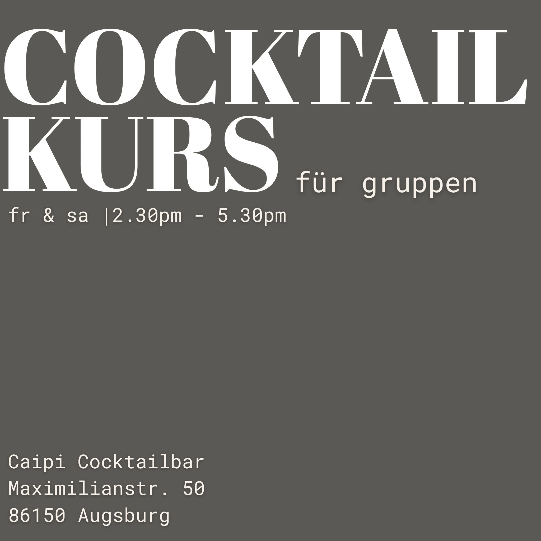 Cocktailkurs für Gruppen - 2026